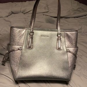 Silver Michael Kors purse